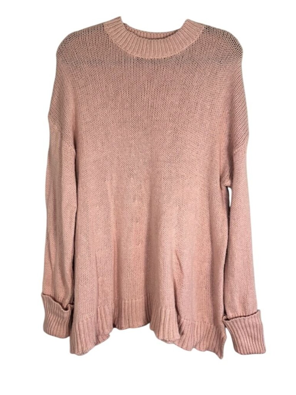 Colorful Knit Sweater Pink‎ M Neutral Feminine Cozy Preppy Artsy Western Soft